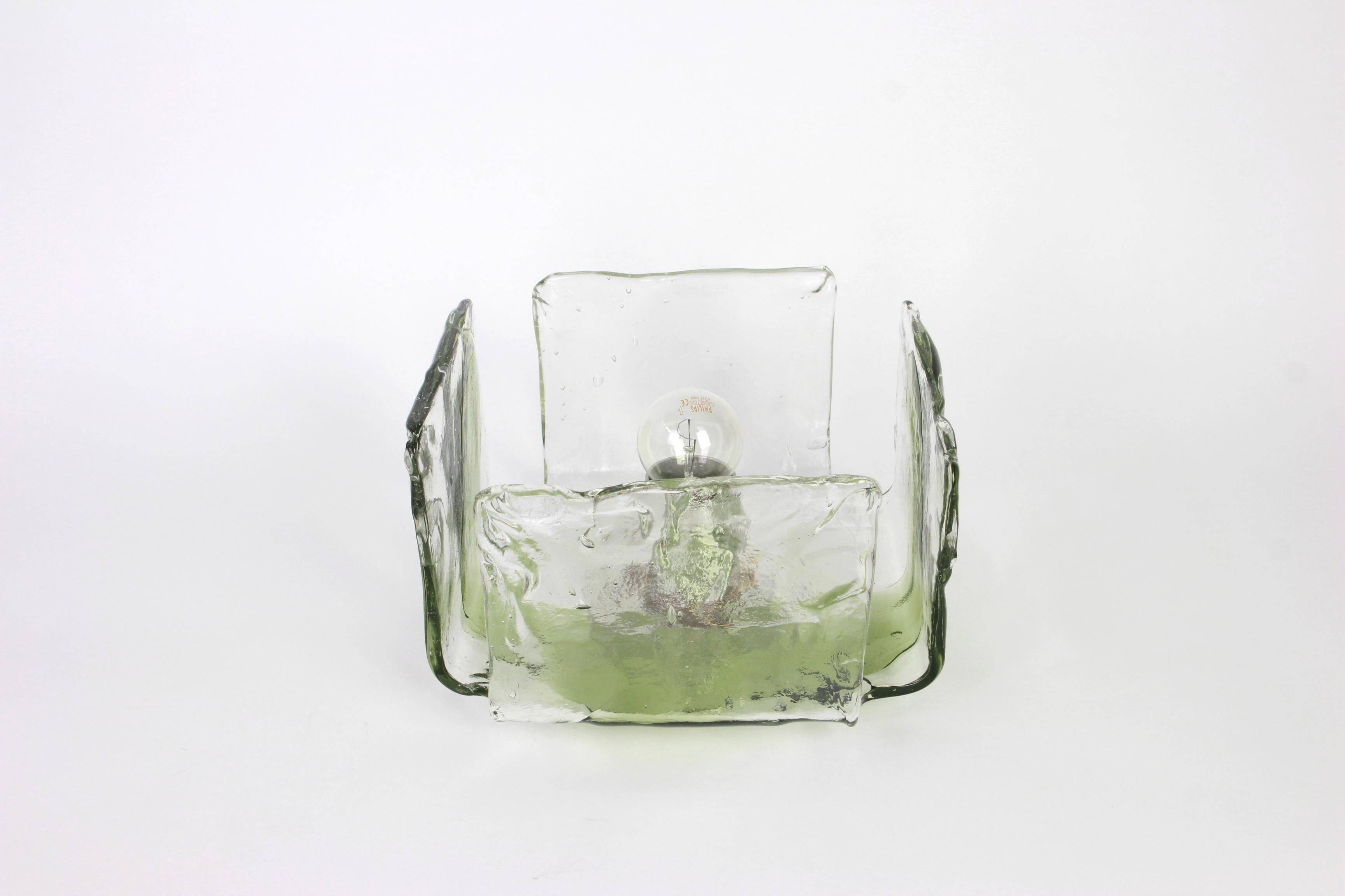 Large glass wall lamp designed by Carlo Nason for Kalmar, 1960s.