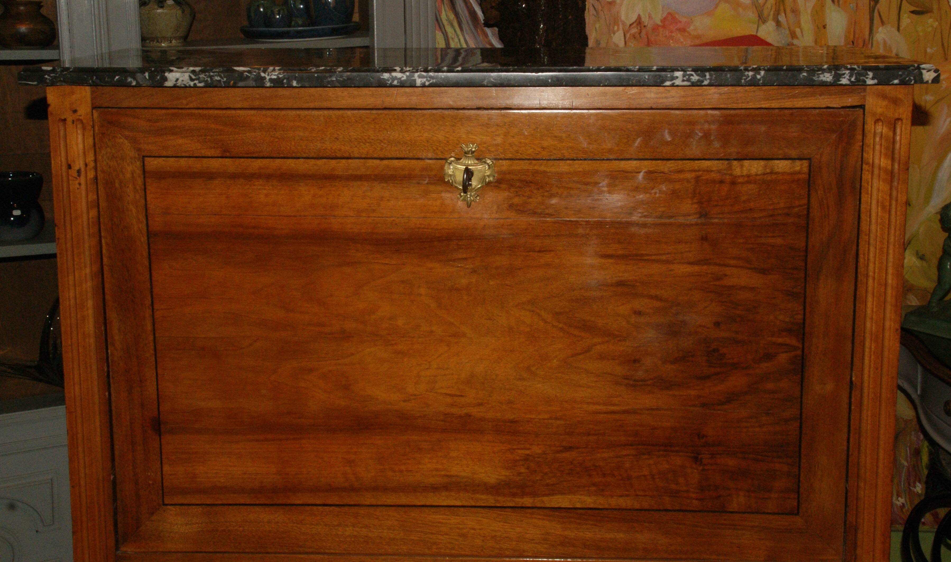 Louis XVI period light mahogany secretary