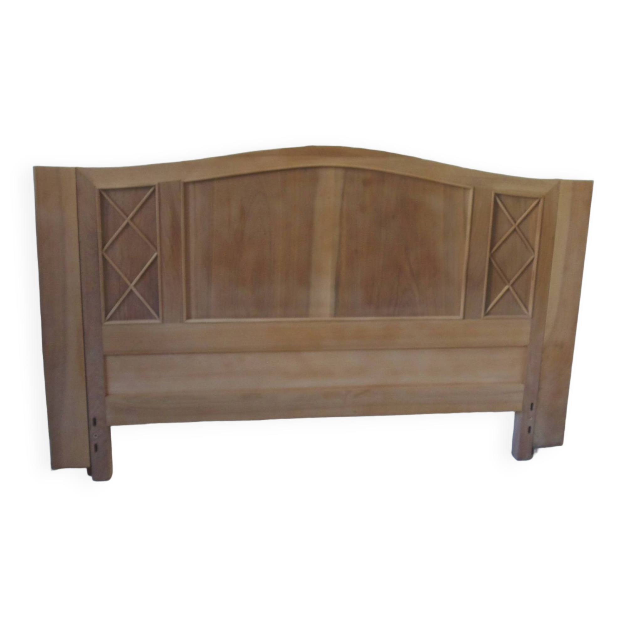 Headboard for a 160 bed in solid walnut with waxed finish.