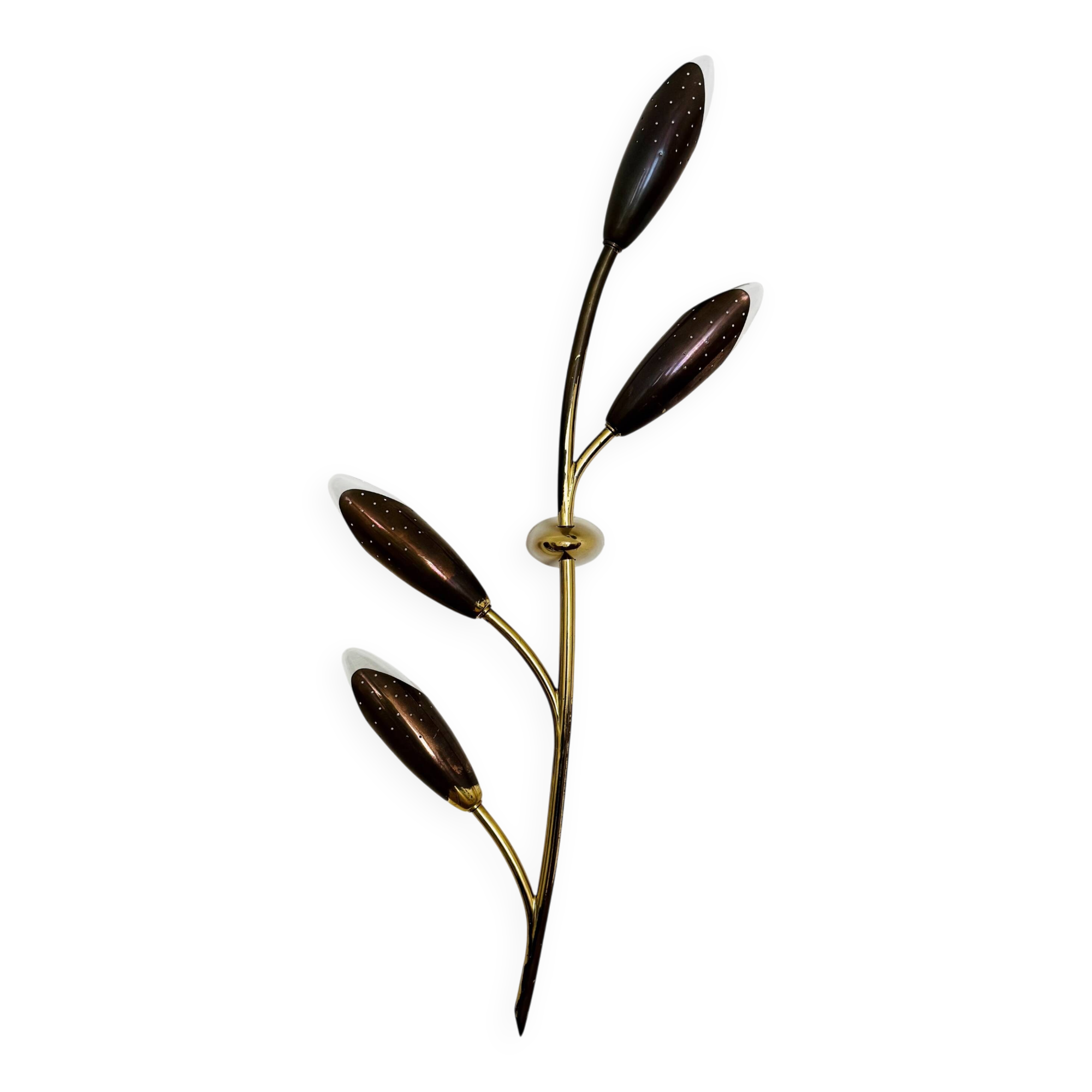 Floral Brass Wall Lamp by Rupert Nikoll