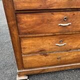 Antique 19th-century wooden chest of drawers with a marble top