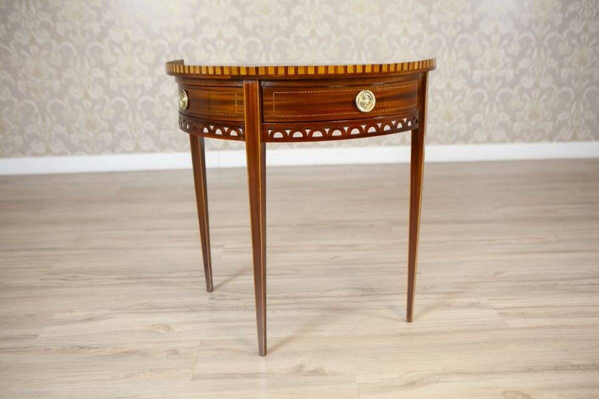 Semi-Circular Mahogany Wall Table, Early 20th Century