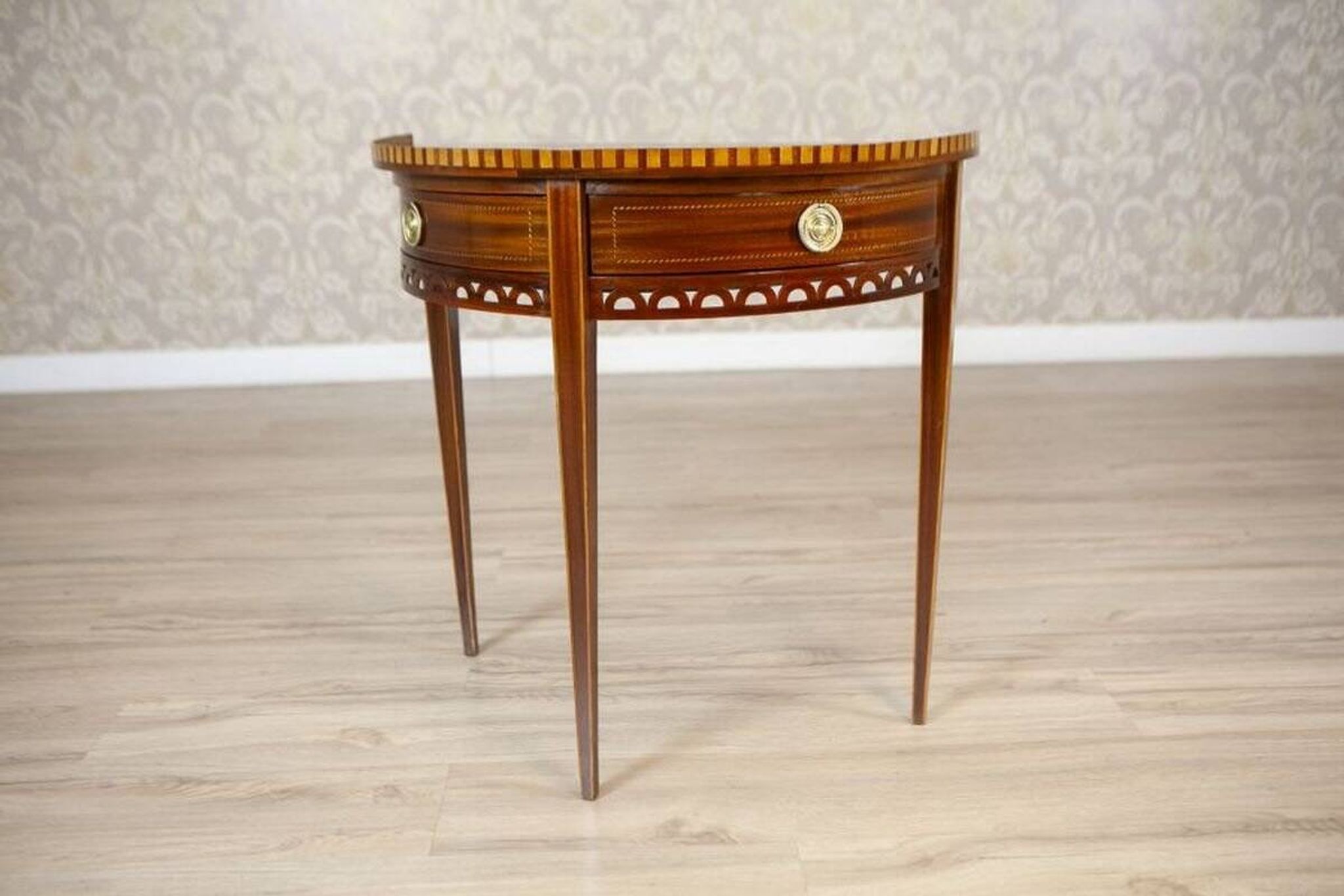 Semi-Circular Mahogany Wall Table, Early 20th Century