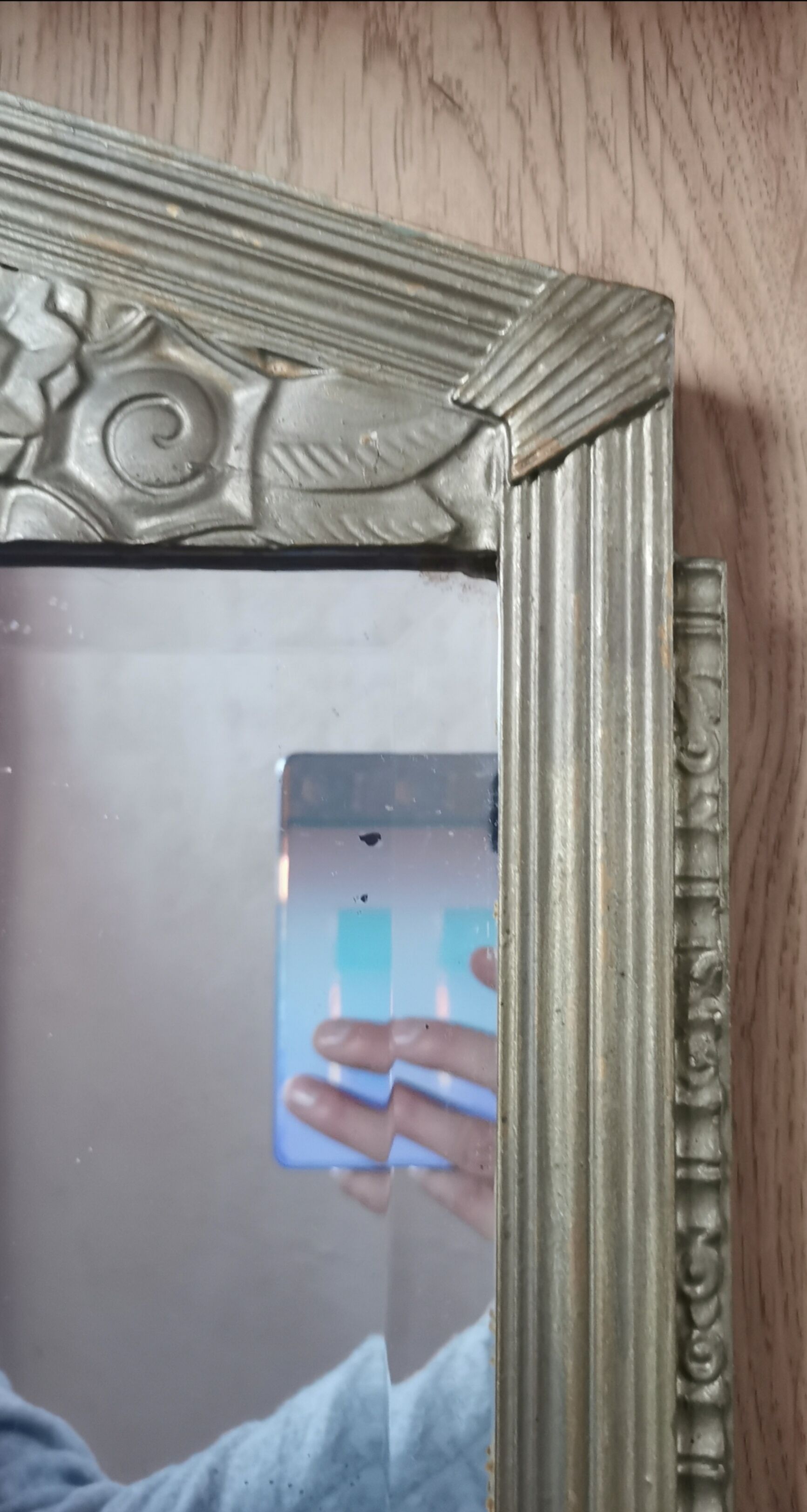 Large Art Deco mirror gilded wood  77x40cm