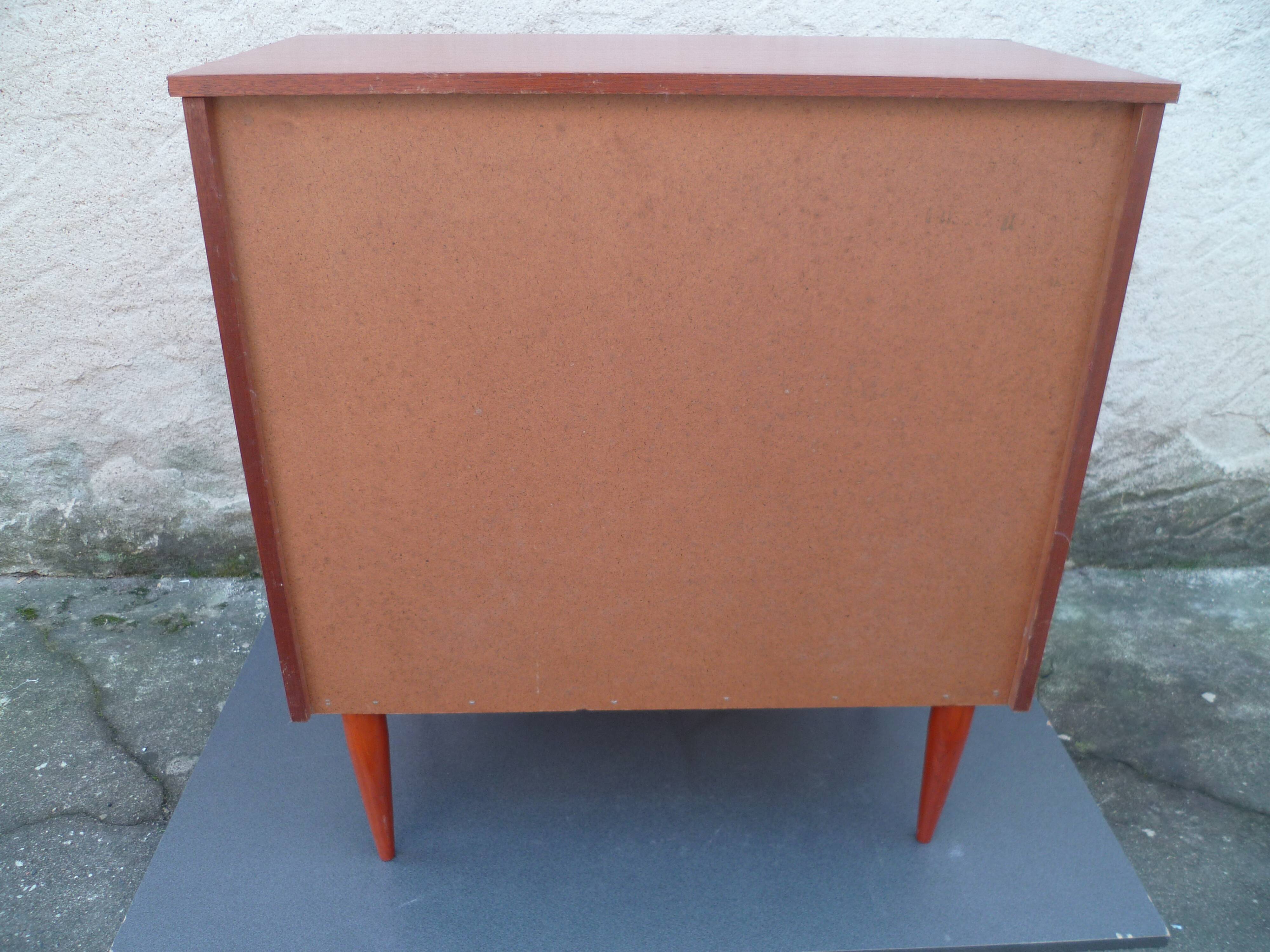 Small chest of drawers 4 drawers storage furniture Scandinavian design 70s vintage