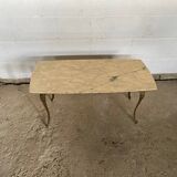 Vintage 1950s marble coffee table with brass base