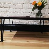 Table basse pieds compat en fer noir