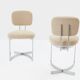 Paul Legeard set of 12 stainless steel and curly wool chairs 1970