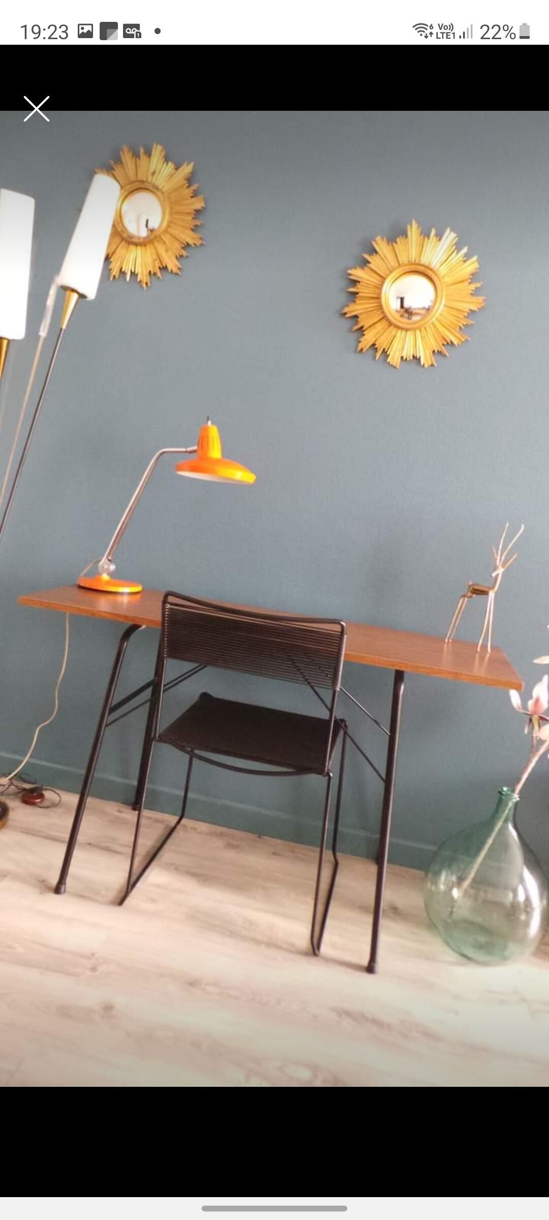La console bureau table vintage aux pieds effei