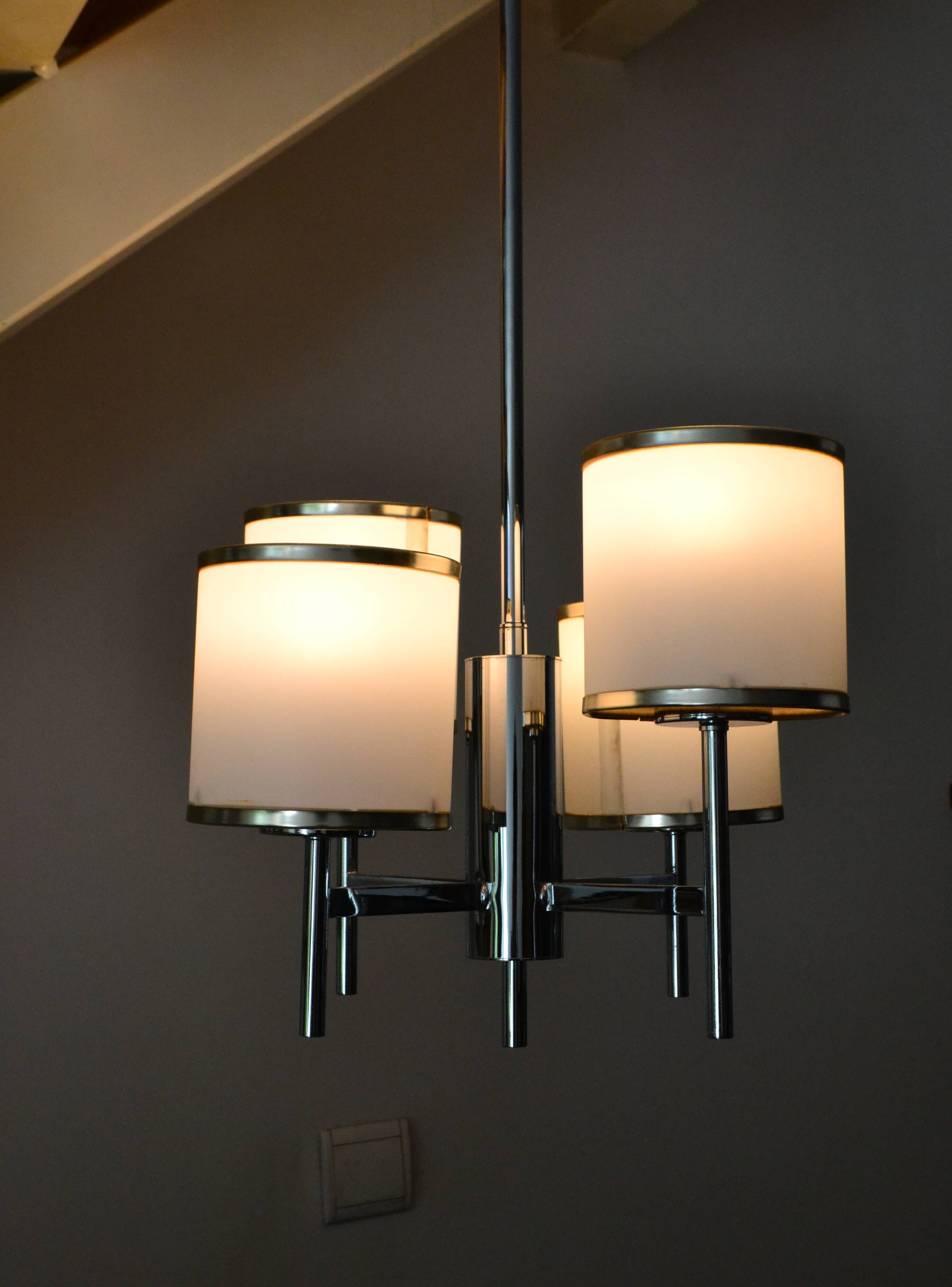 Sciolari 4-light chrome and rhodium lustre from the 1970s.