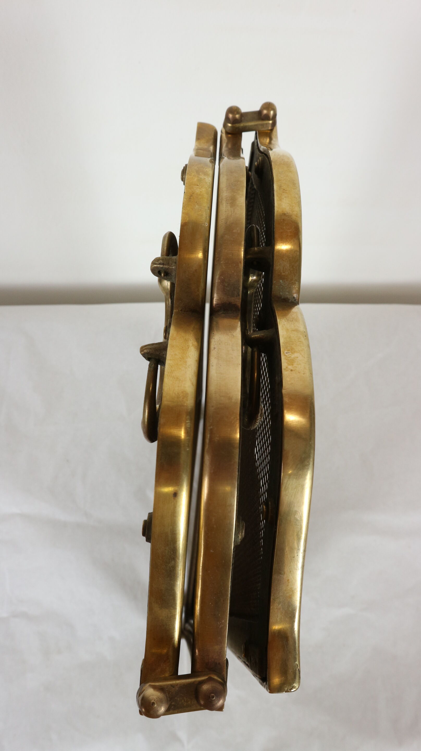 Firewall with three brass components with handles, made in Italy