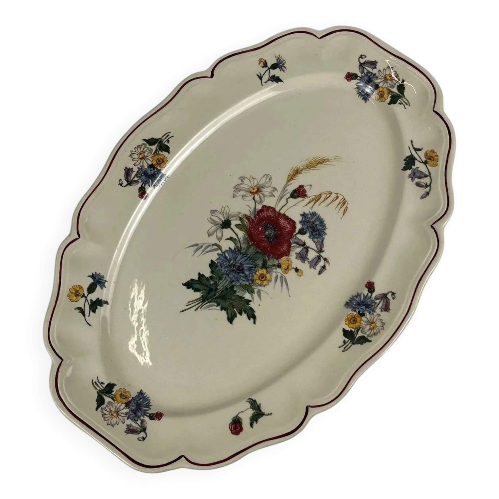 Oval dish "Agreste" Sarreguemines, 20th century.