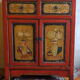 Mid century Chinese painted cabinet with 2 doors and 2 drawers