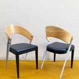 Paire de chaises vintage Horgen-Glarus – design suisse 60s & pieds sabre