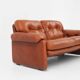 Brown leather 2-seater sofa Coronado by Tobia Scarpa for B&B Italia, Italy ca. 1960