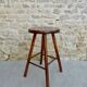 High stool in solid wood 60s