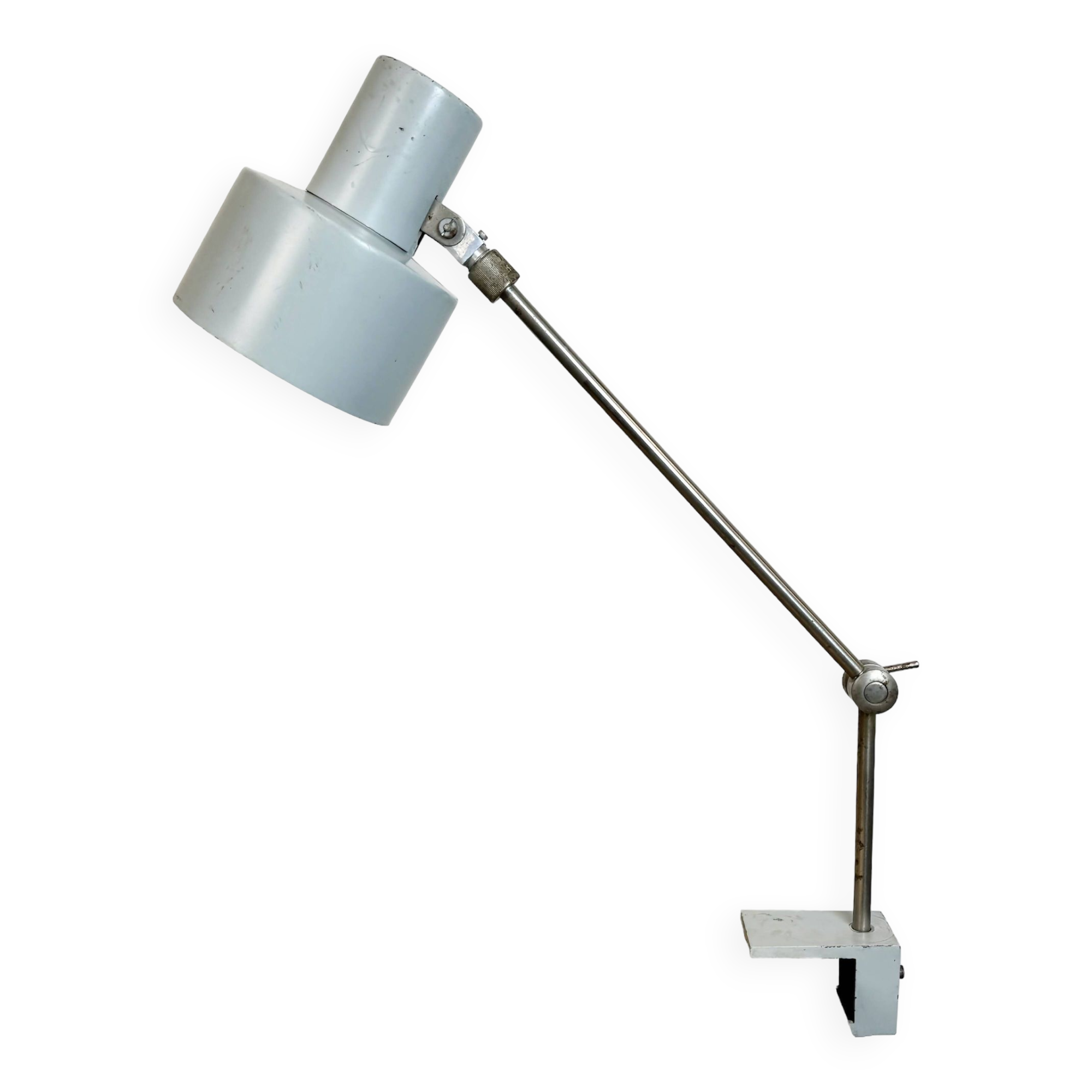 Grey Industrial Factory Office Desk Lamp from Elektrosvit, 1970s