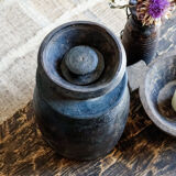 Large wooden Himachal pot n°3 (with lid)