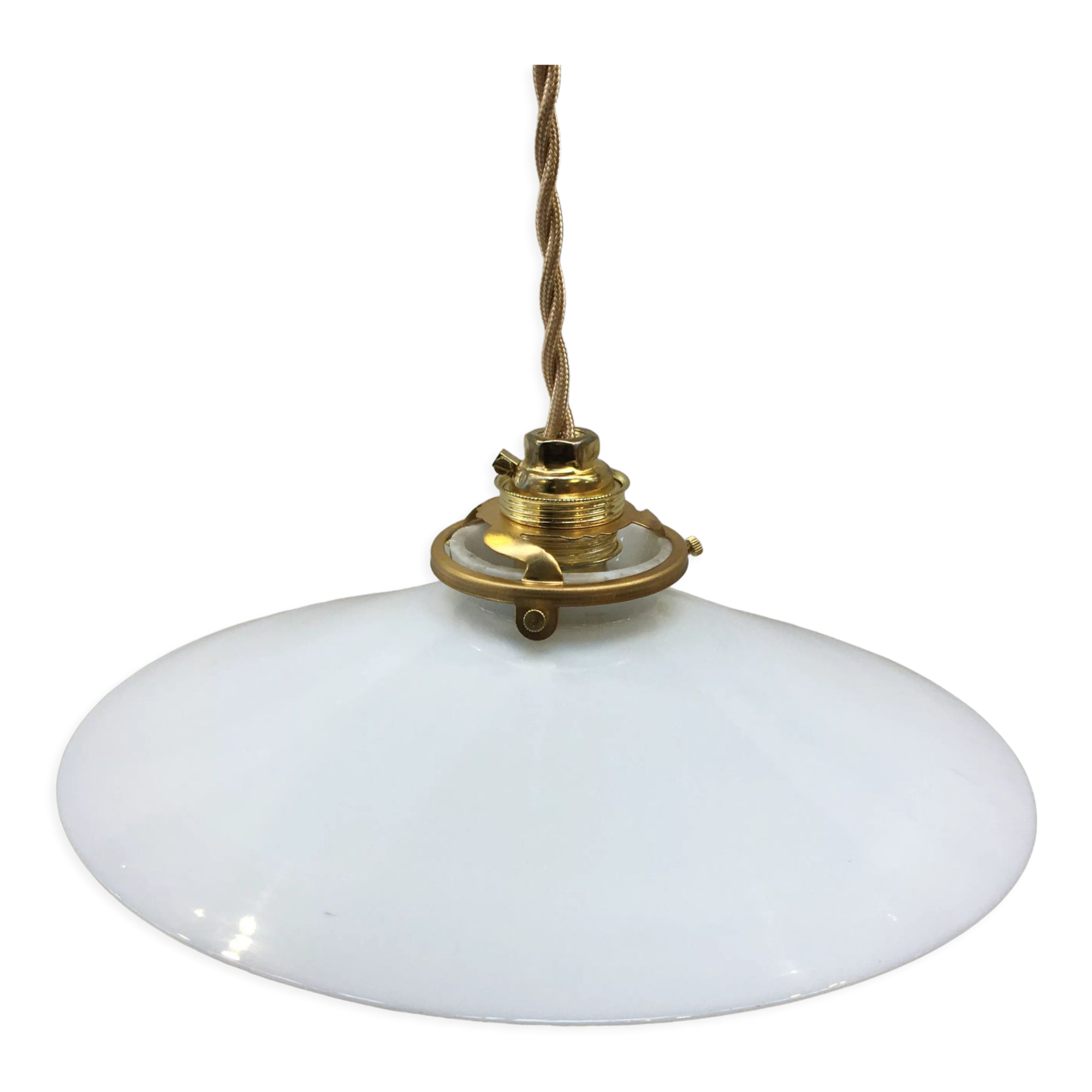 Suspension en opaline blanche