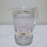 Pitcher in frosted glass and gilding 1 liter