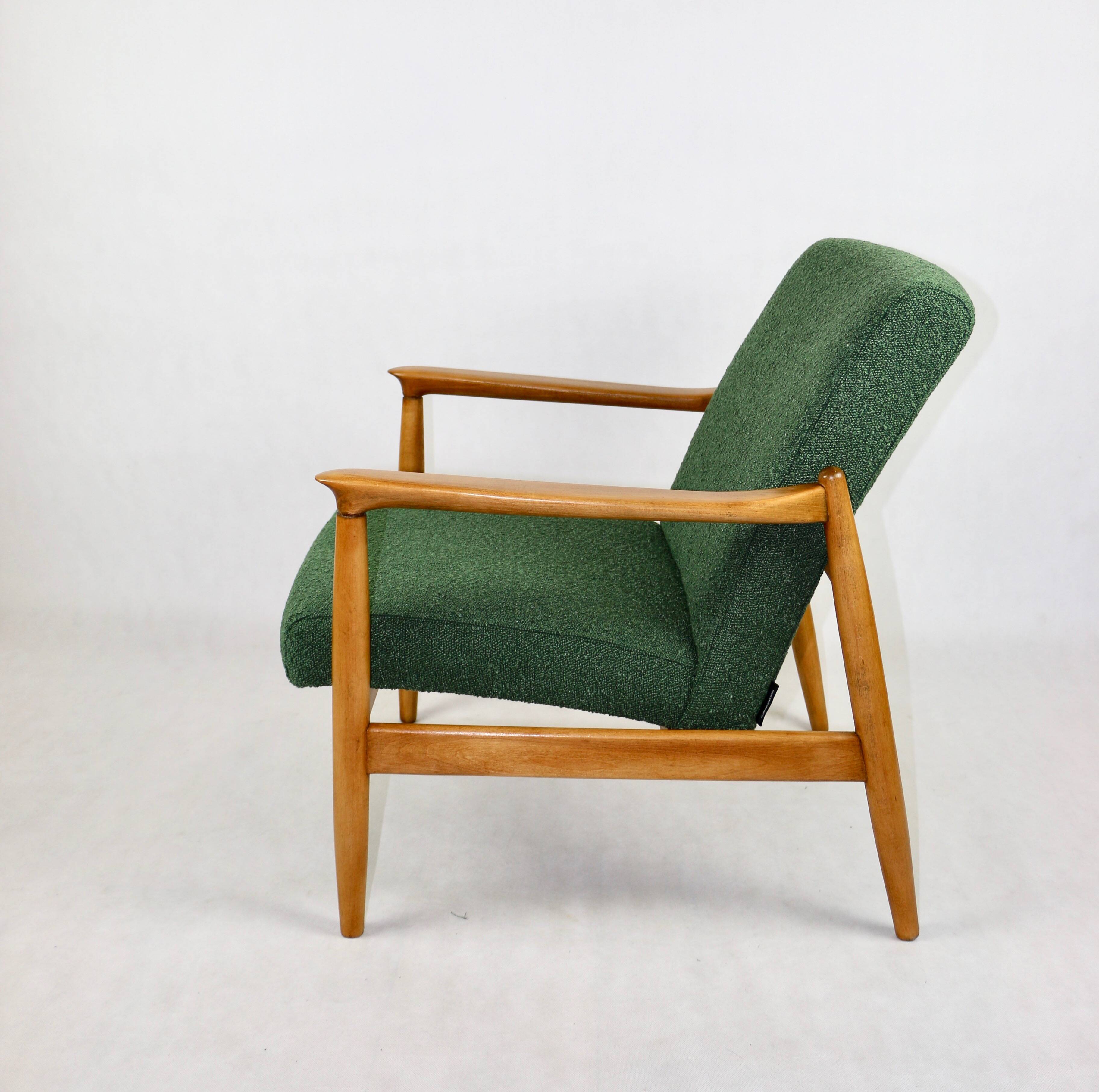 Green Boucle GFM-64 Armchair attributed to Edmund Homa, 1970s
