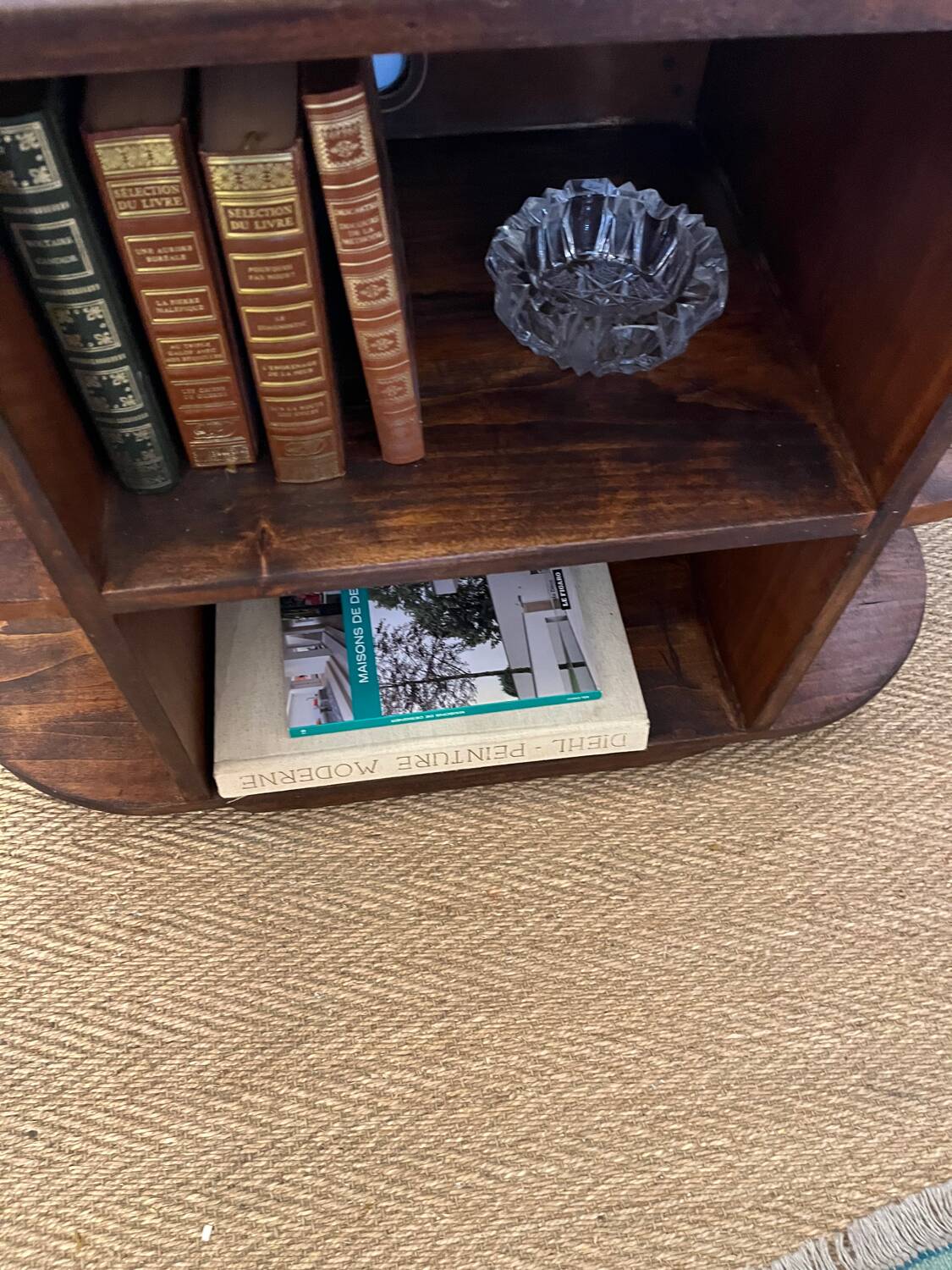TV cabinet in a row with art deco wooden shelf