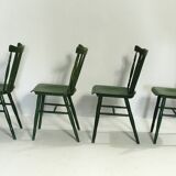 1980s Green Ton Chairs, Set of 4