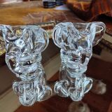 Pairs empty pockets / ashtray elephants crystal valves