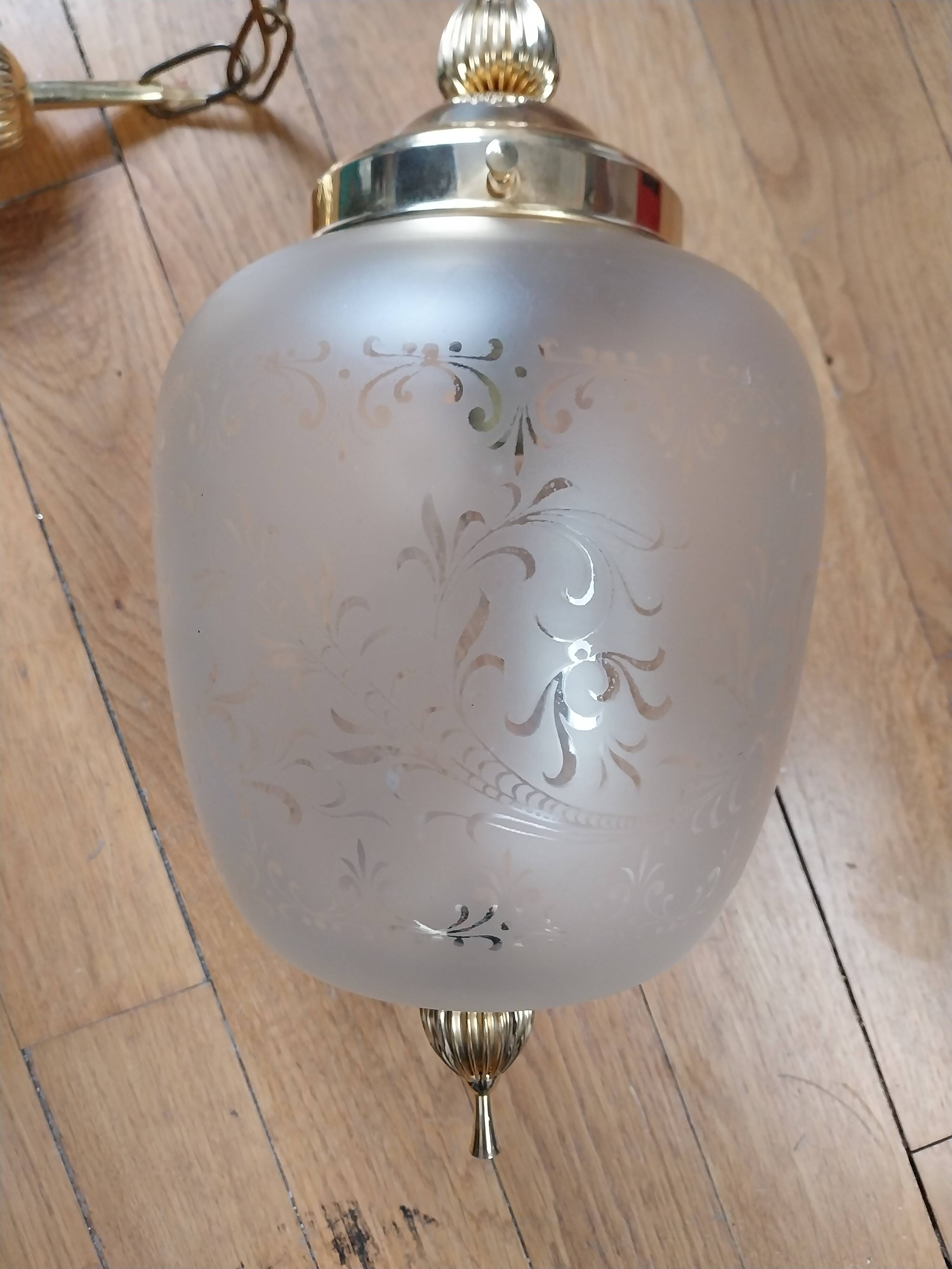 golden metal glass suspension chandelier