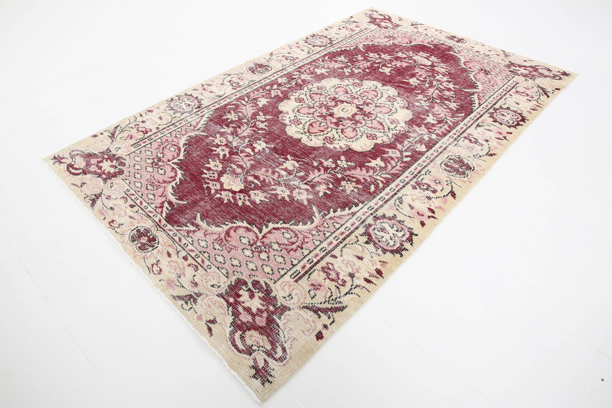 6x9 Rug For Classic Room Burgundy Vintage Persian Rug, 175x282Cm SK5137