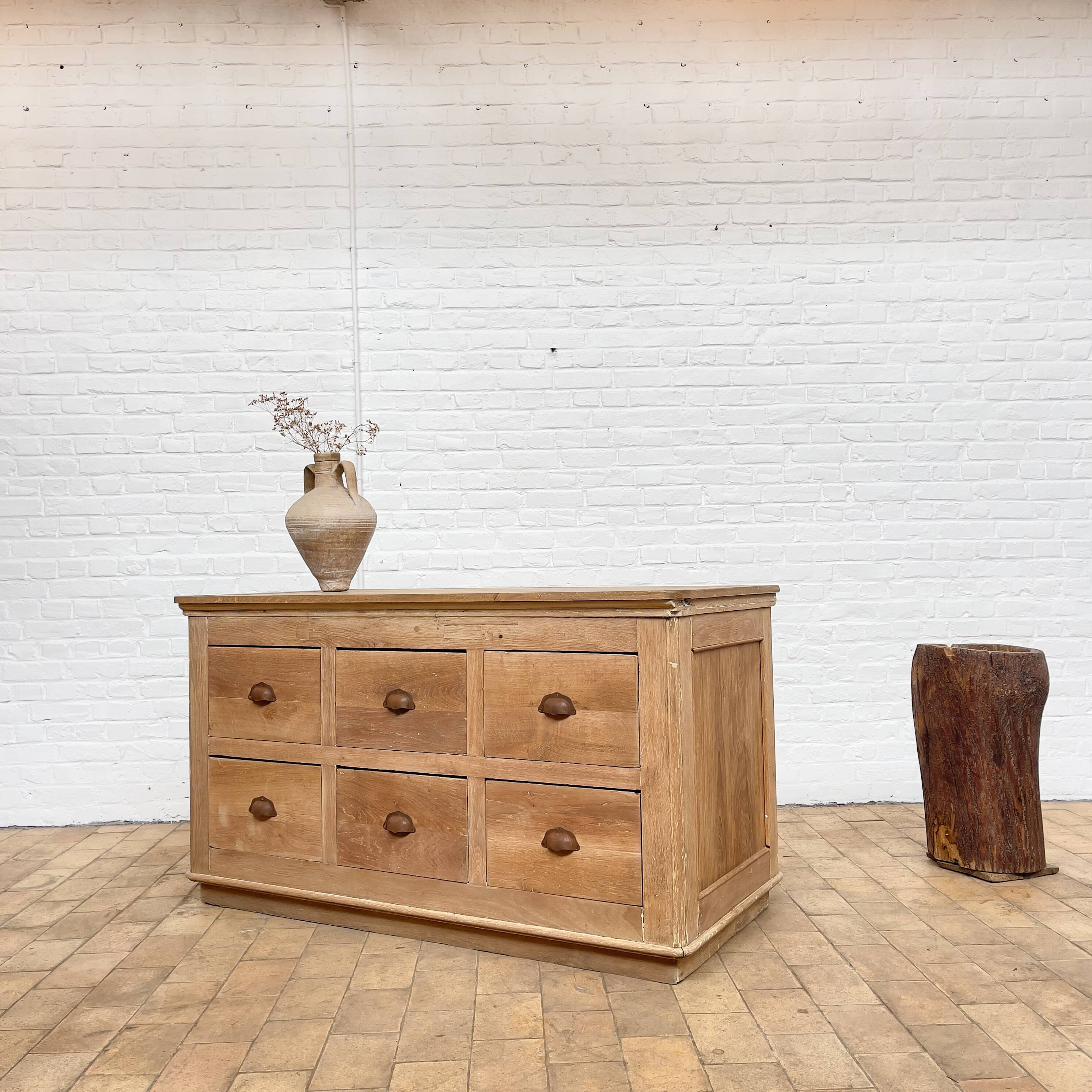 Oak loom cabinet 6 drawers 1930