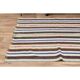 Turkish Vintage Striped Brown Blue Kilim Runner Rug 145x324