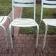 4 chaises vintage tolix bois et métal vert d'eau 1950
