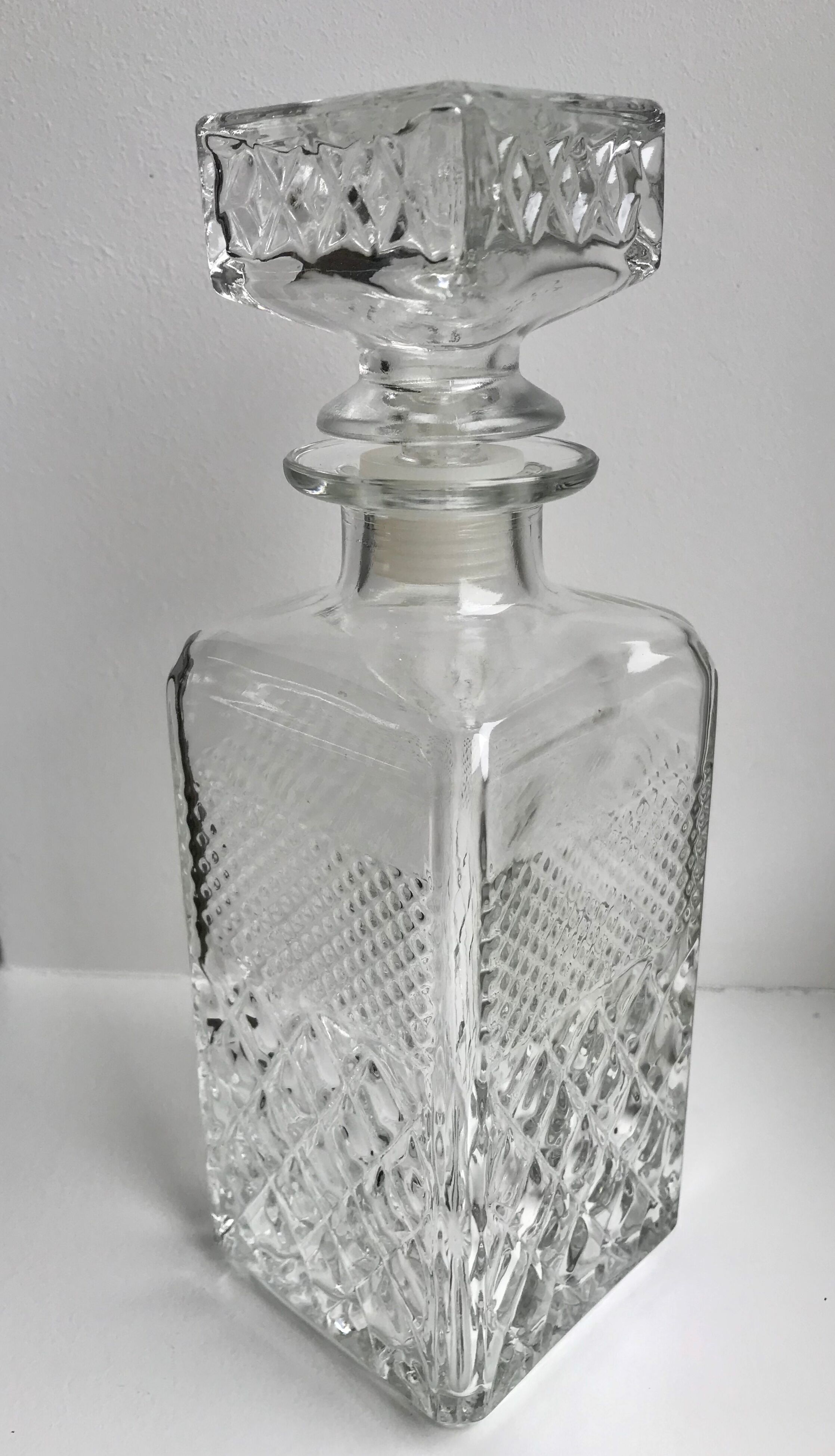 70s glass whiskey decanter