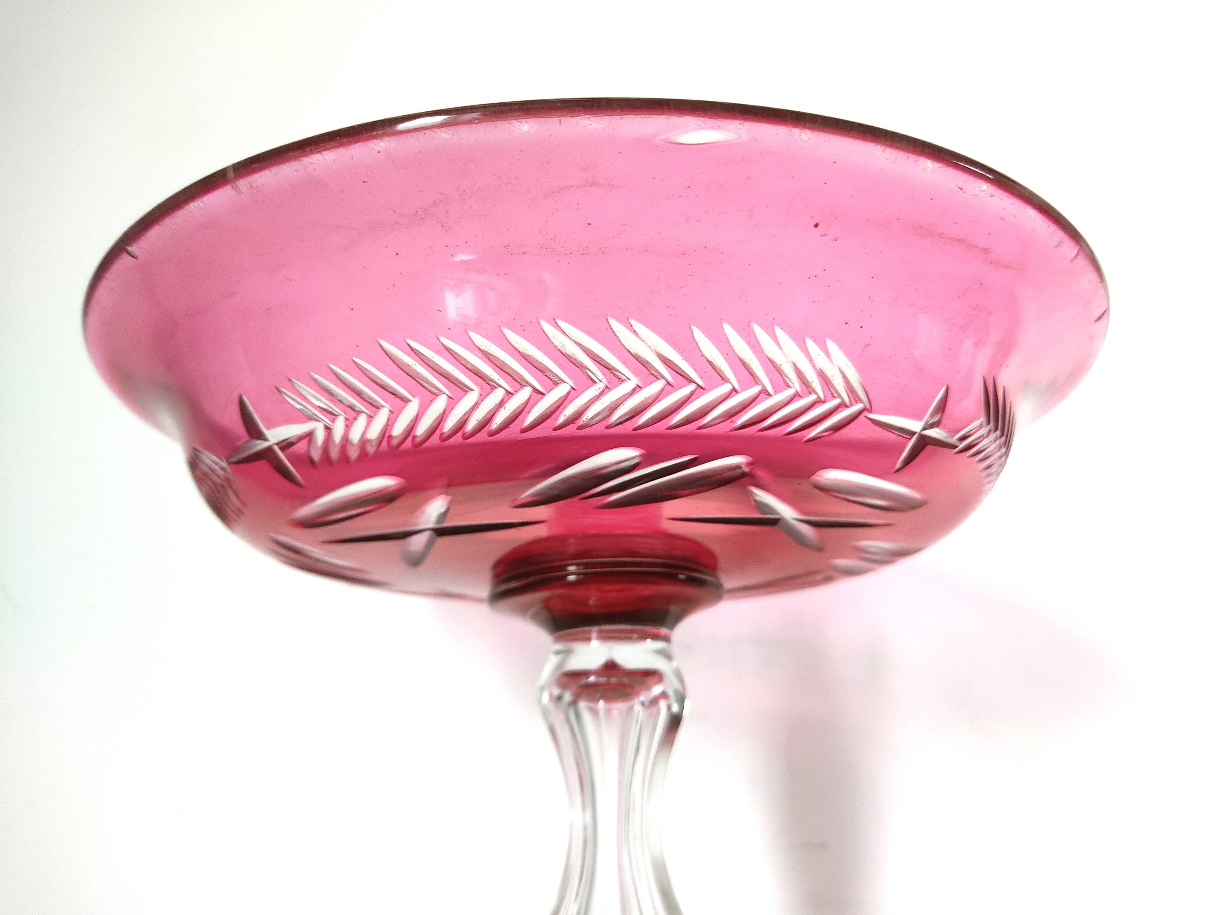 Cut rose glass bowl
