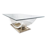 Lucite and brass arch coffee table, 1970