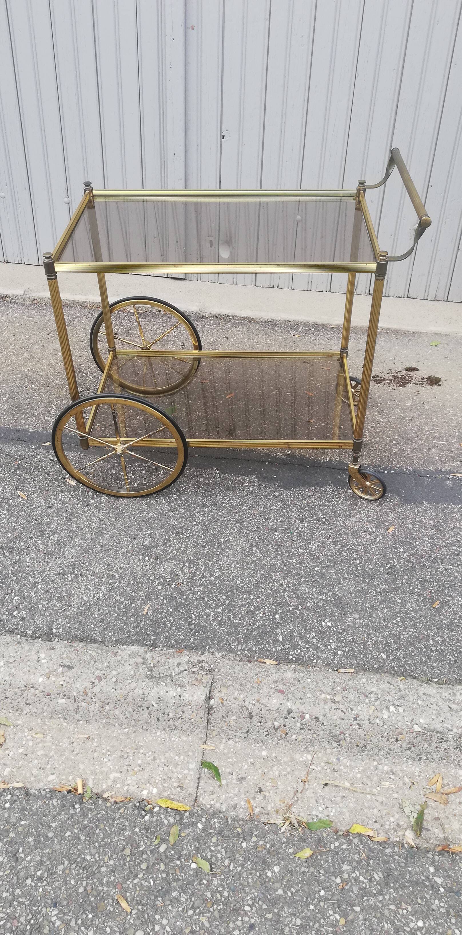 Vintage brass server