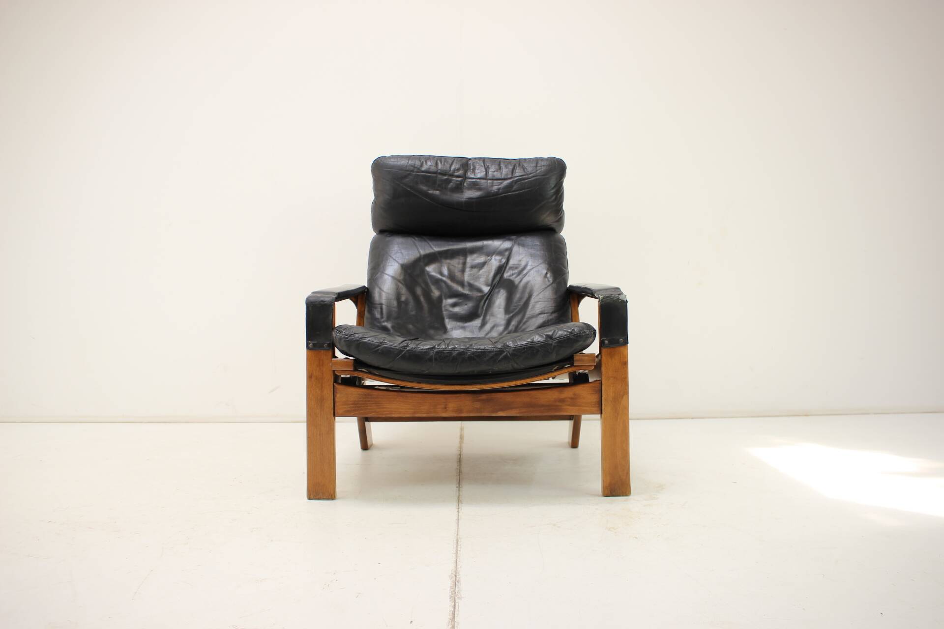 Rare Adjustable Leather Armchair, by Peter Opsvik, for Westnofa, Norway, 1960s