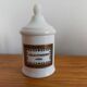 Set of 3 vintage pharmacy jars in apothecary opaline