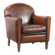 Armchair made of sheepskin leather in art deco design with warm colours