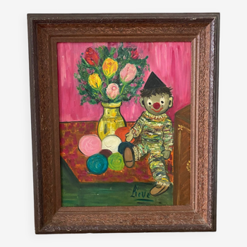 Still life with doll signed