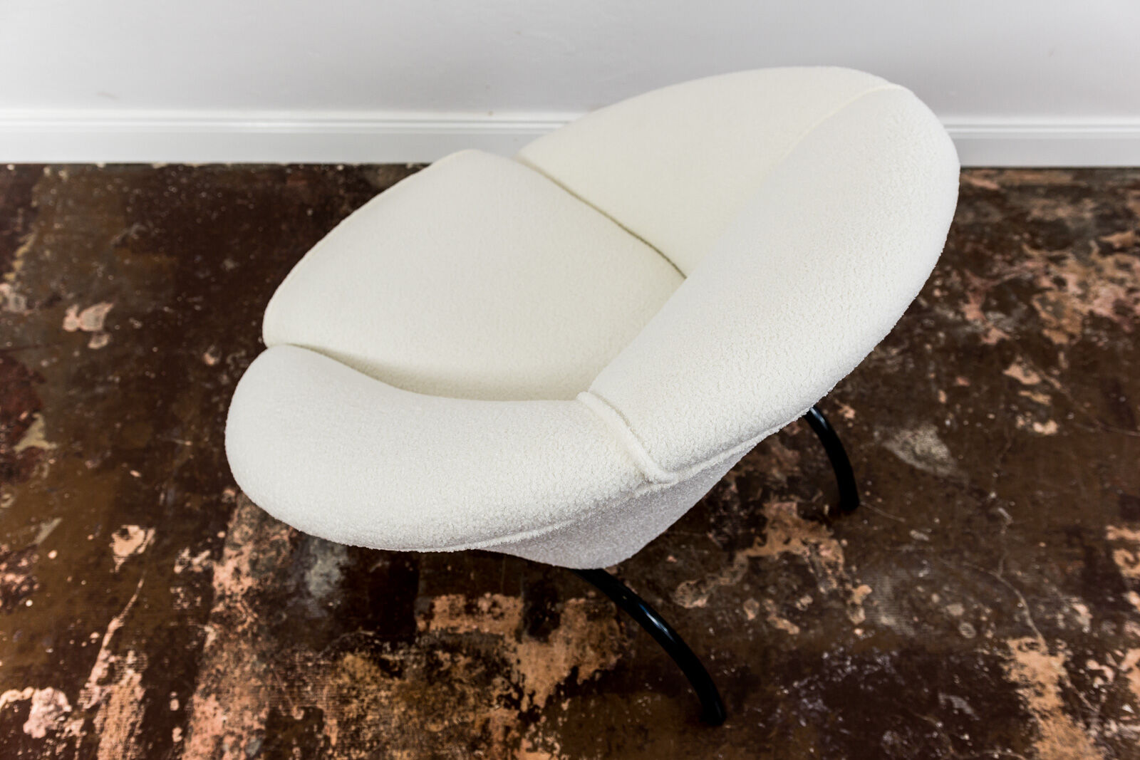 Mid century white boucle armchair 1950's