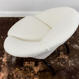 Mid century white boucle armchair 1950's