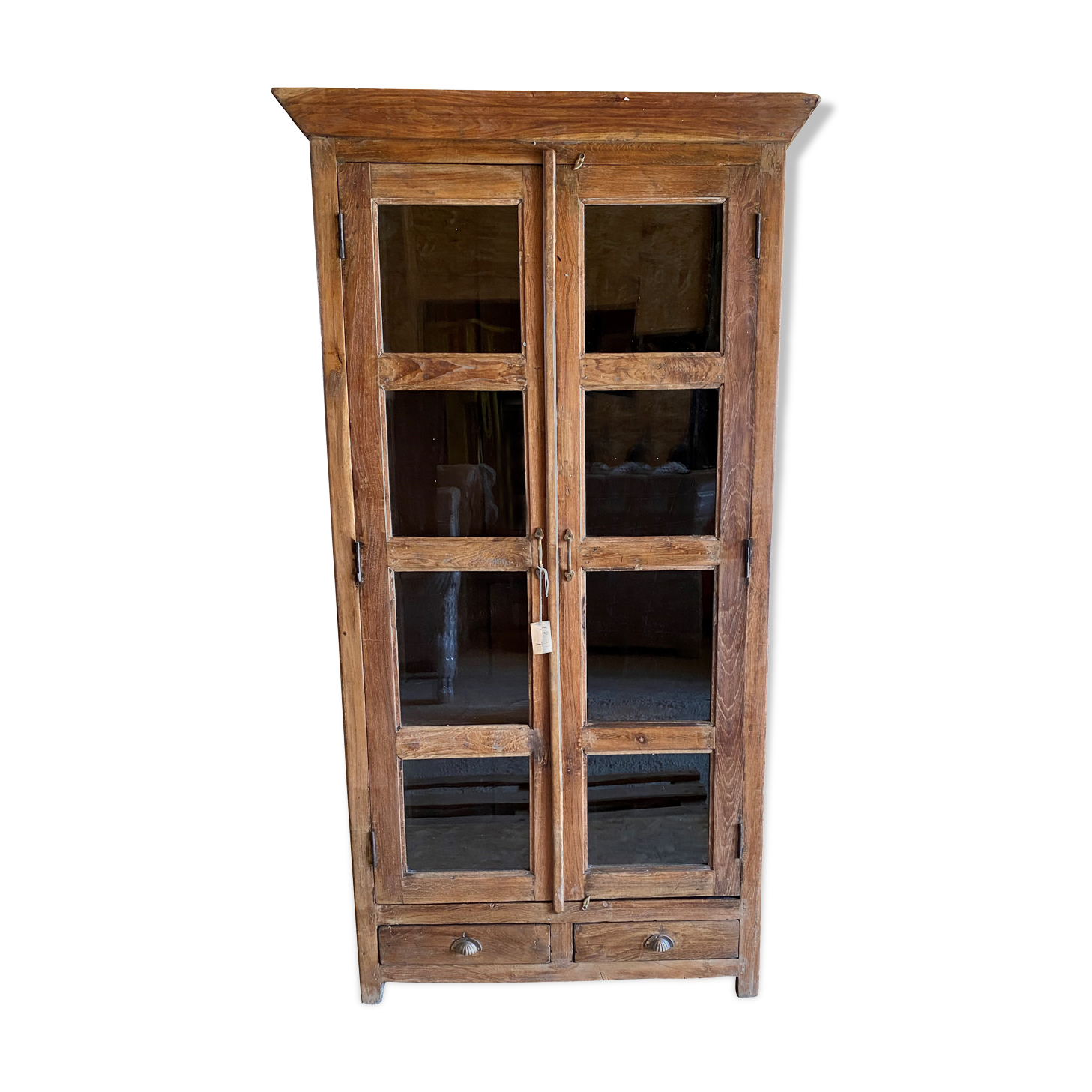 Glass cabinet in old teak