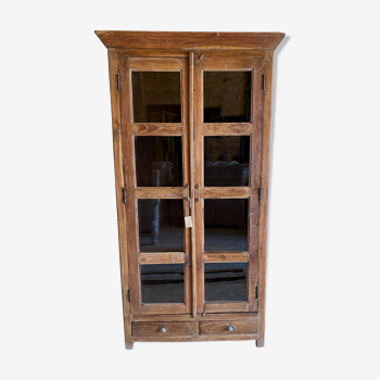 Glass cabinet in old teak