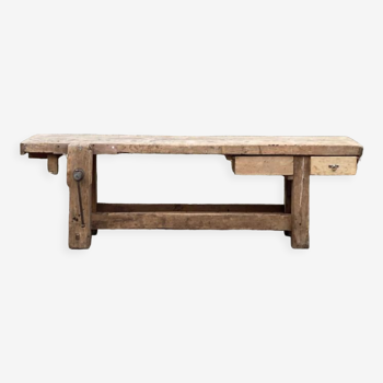 Etabli de métier en bois brut
