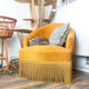 Ochre yellow velvet toad chair