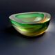 Green and yellow Sommerso empty pocket by Seguso, Murano glass, Italy, 1970