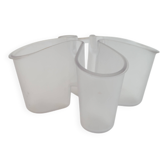Pocket tray basket, Guzzini pen holder in transparent plastic