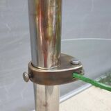 Art Deco chrome brass display 3 glass shelves